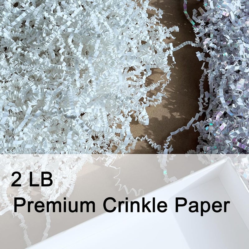 MARSROAM 2LB White Crinkle Paper Filler for Gift Baskets Crepe Papers Easter Basket Grass - Image 2